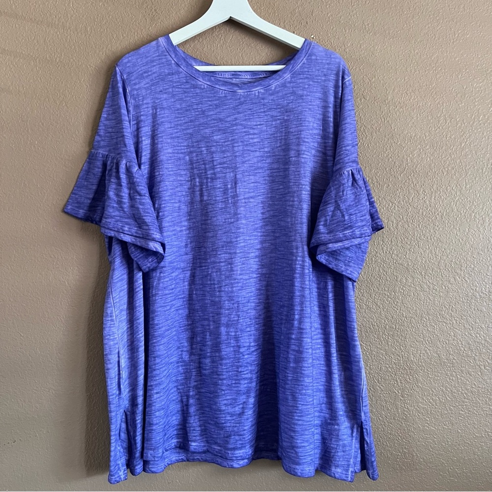 Lane Bryant Tee with Ruffle Sleeve Size 18/20 NWOT